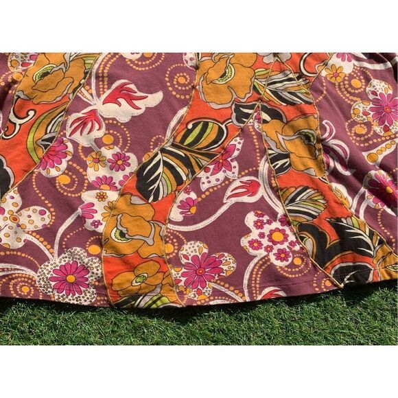 ANTHROPOLOGIE INNER CHILD Hippy Festival floral BOHO A-LINE hippie SKIRT sz 2 - Picture 7 of 7